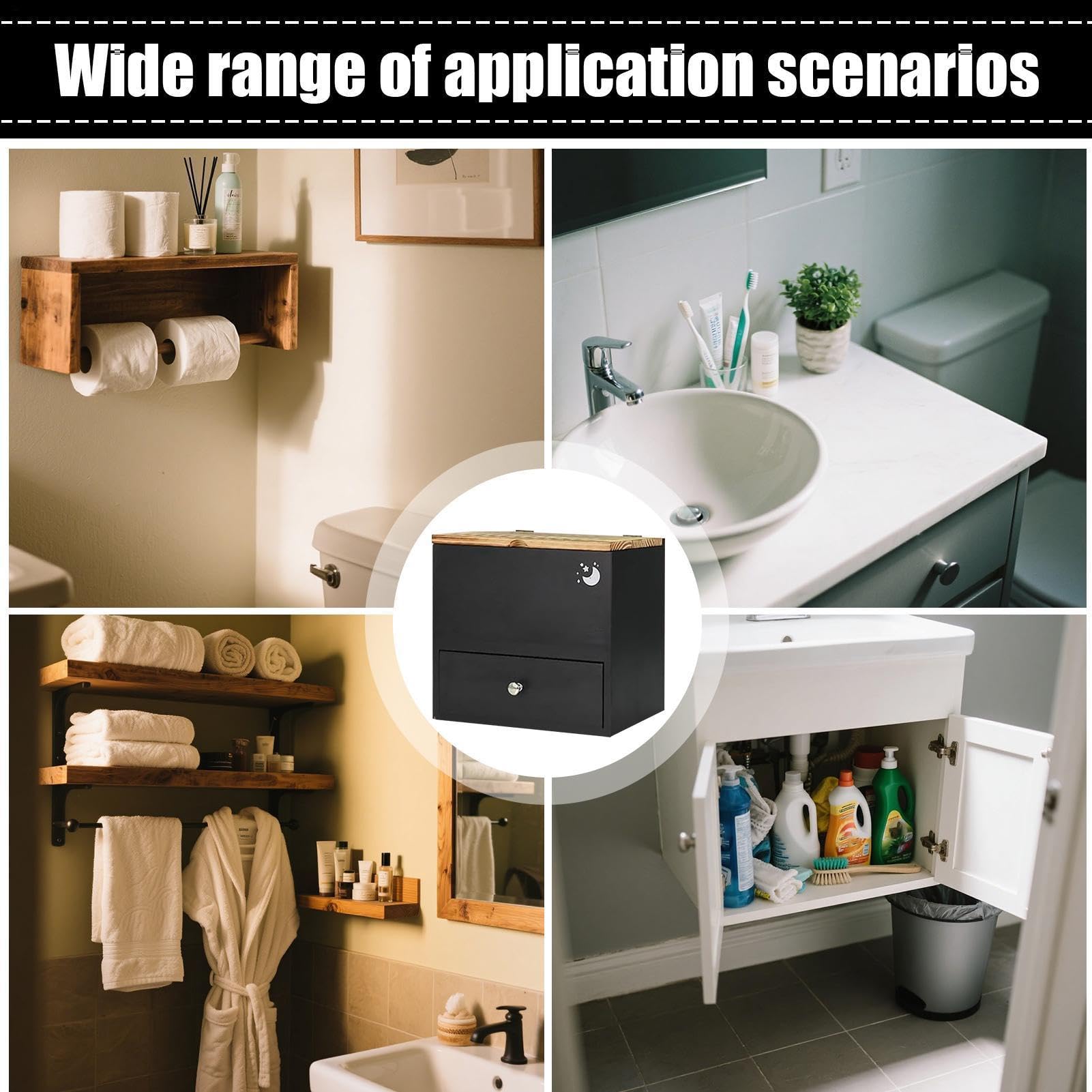 Tampon-Aufbewahrungsbox – Hygiene-Halter aus Holz, dekorativer Kosmetik-Präsentationsbehälter, kompakter Pad-Organizer, Badezimmer-Theke, Arrangement-Einheit, für Zuhause, Wohnung, Spa, Schönheit