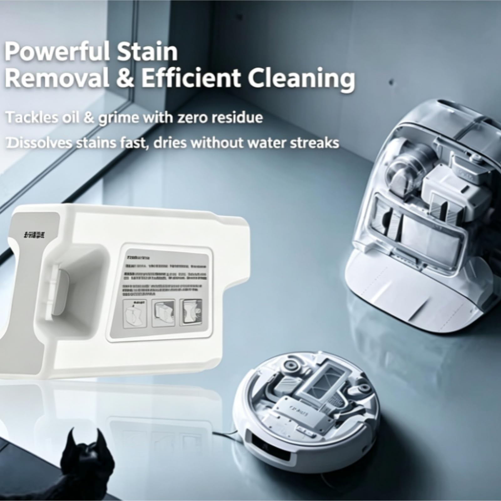 Compatible con la solución de limpieza al vacío del robot DJI ROMO S/A/P | Paquete de 4 recambios de 400 ml for combo de fregona y aspiradora robótica,