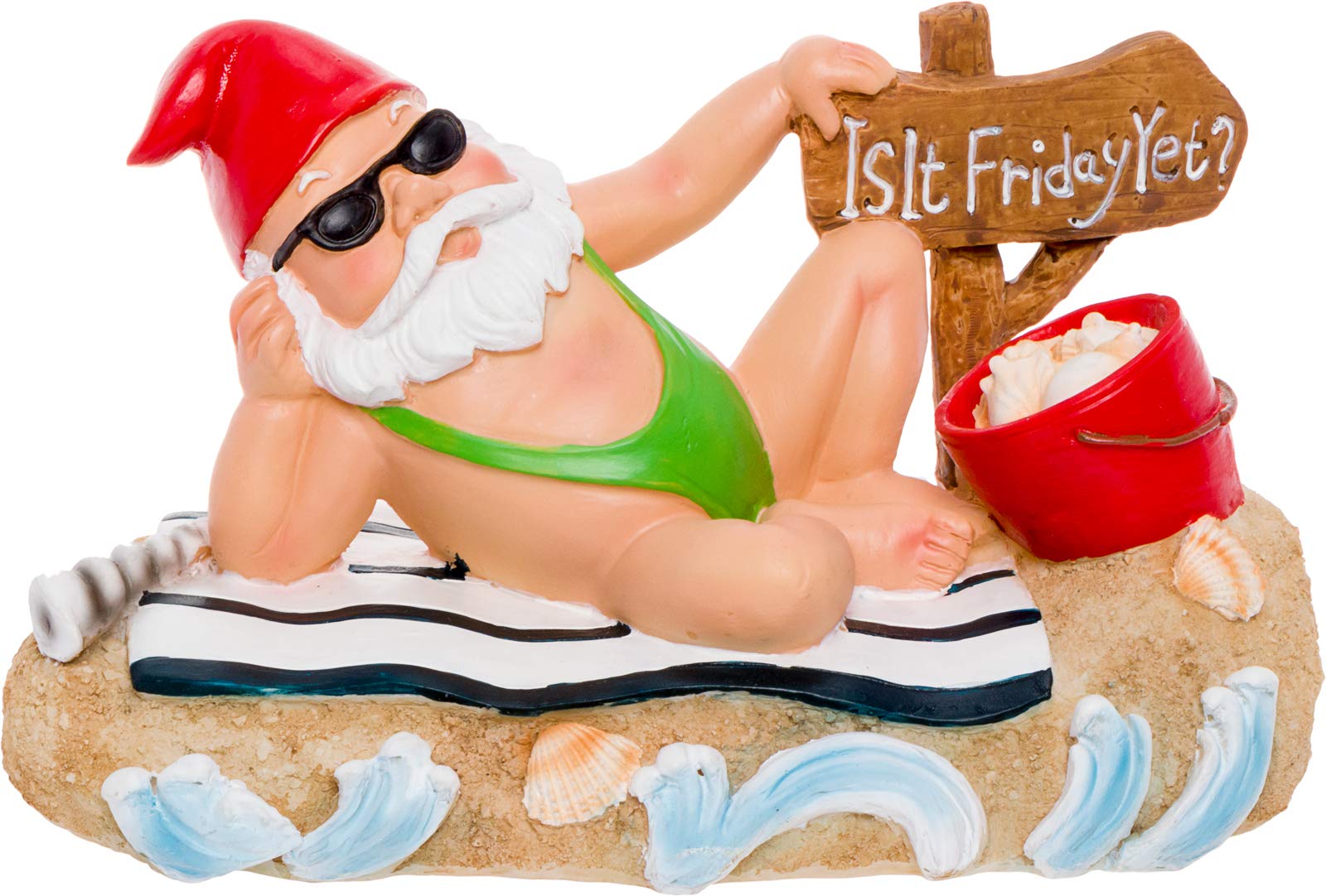 GreenLighting is It Friday Yet Lawn Gnome Figurine - Novelty Home Garden Statue Decor