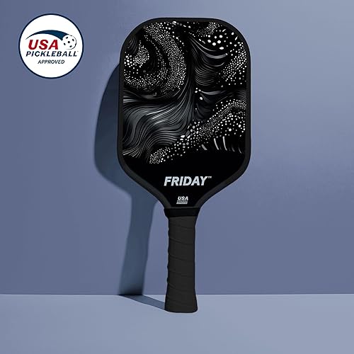 Miniatura 2 de Friday Paleta de pickleball, aprobada por Pickleball, fibra de carbono duradera, diseño de unibody termoformado, núcleo de panal, superficie arenosa