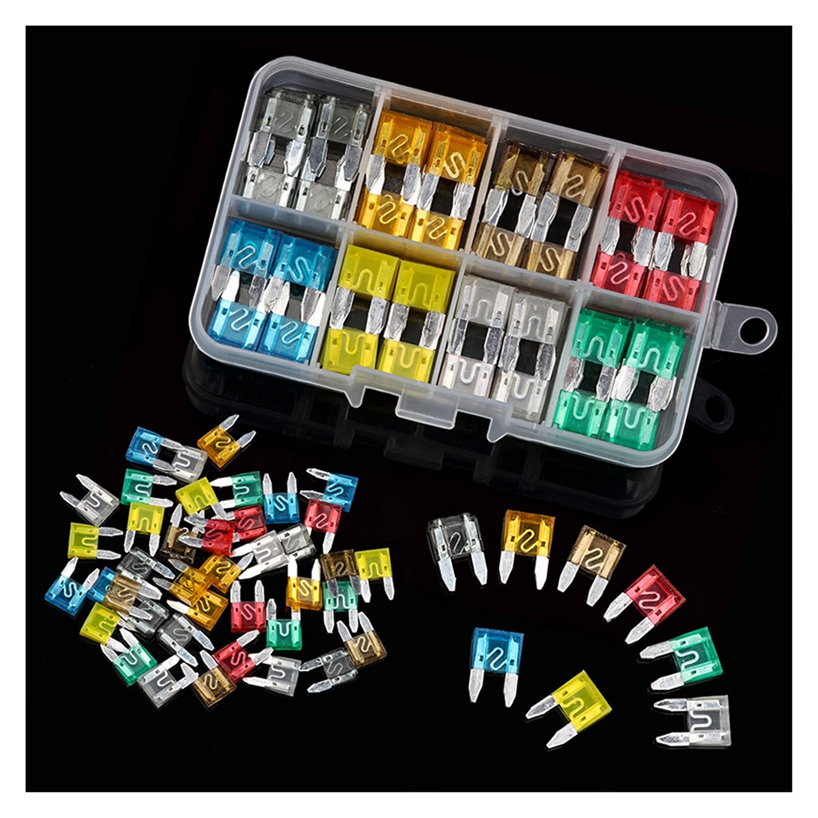 Mini fusibles à lame standard pour auto et camion : kit d'assortiment de 80 pièces 2A à 30A