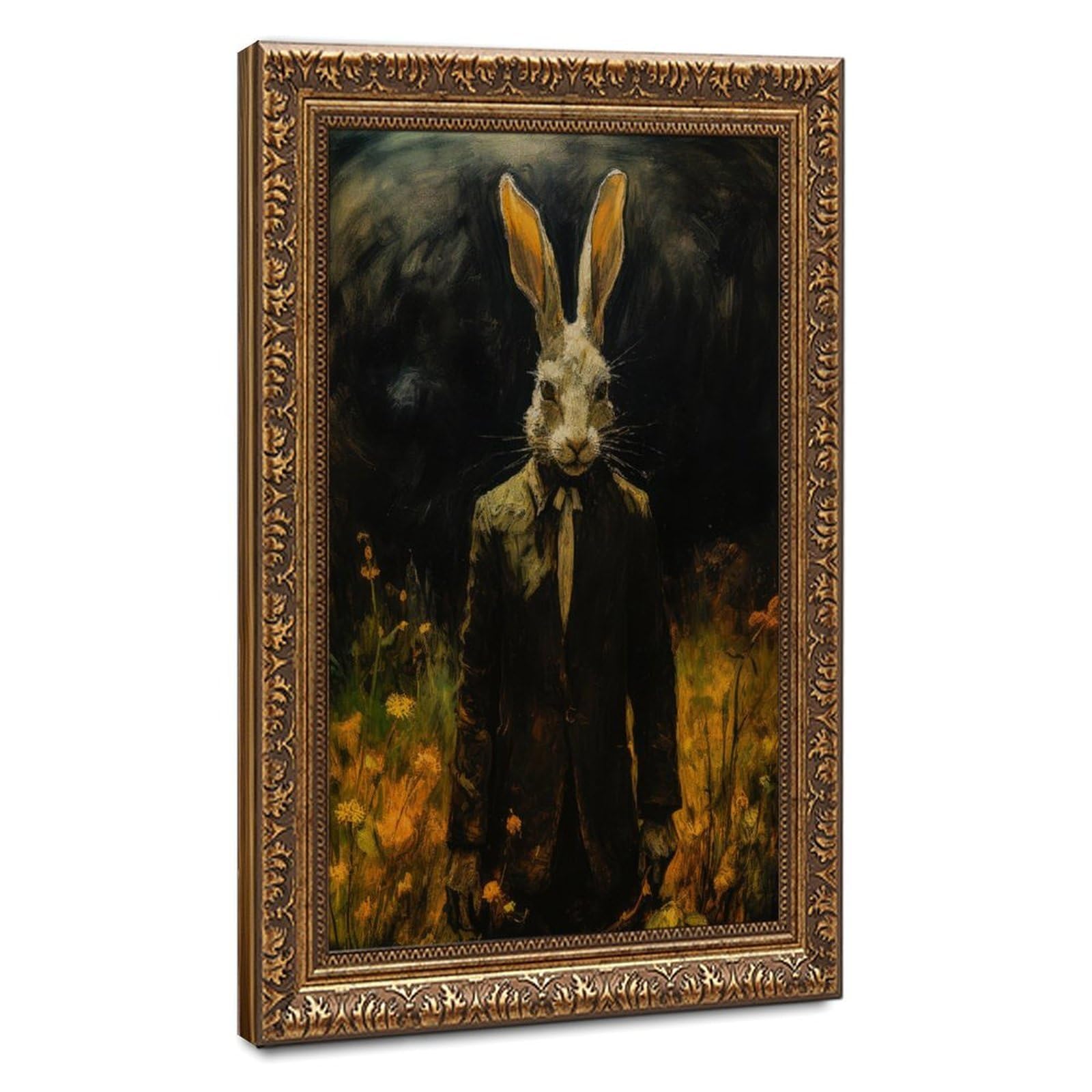 Bareronor Rabbit Victorian Canvas Poster Bedroom Decor Landscape Office Room Decor Gift 16" L X 24" W