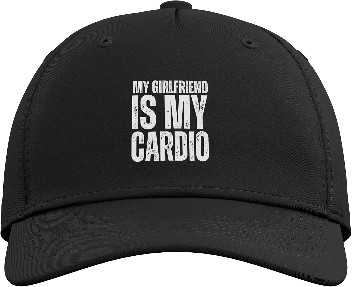 Funny Boyfriend Workout Gym My Girlfriend is My Cardio Adjustable Baseball Hat image 2
