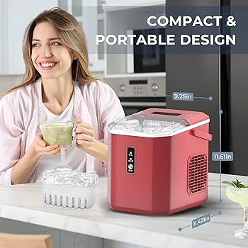 Amazon.com: Euhomy Portable Countertop Ice Maker - 9 Cubes