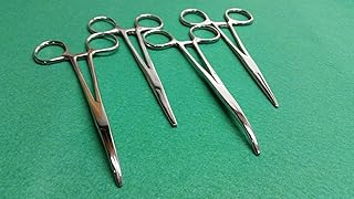 Set of 4 Assorted Kelly HEMOSTAT Forceps + CRILE HEMOSTAT Forceps 5.5' STR+CVD Surgical (Set of 4)