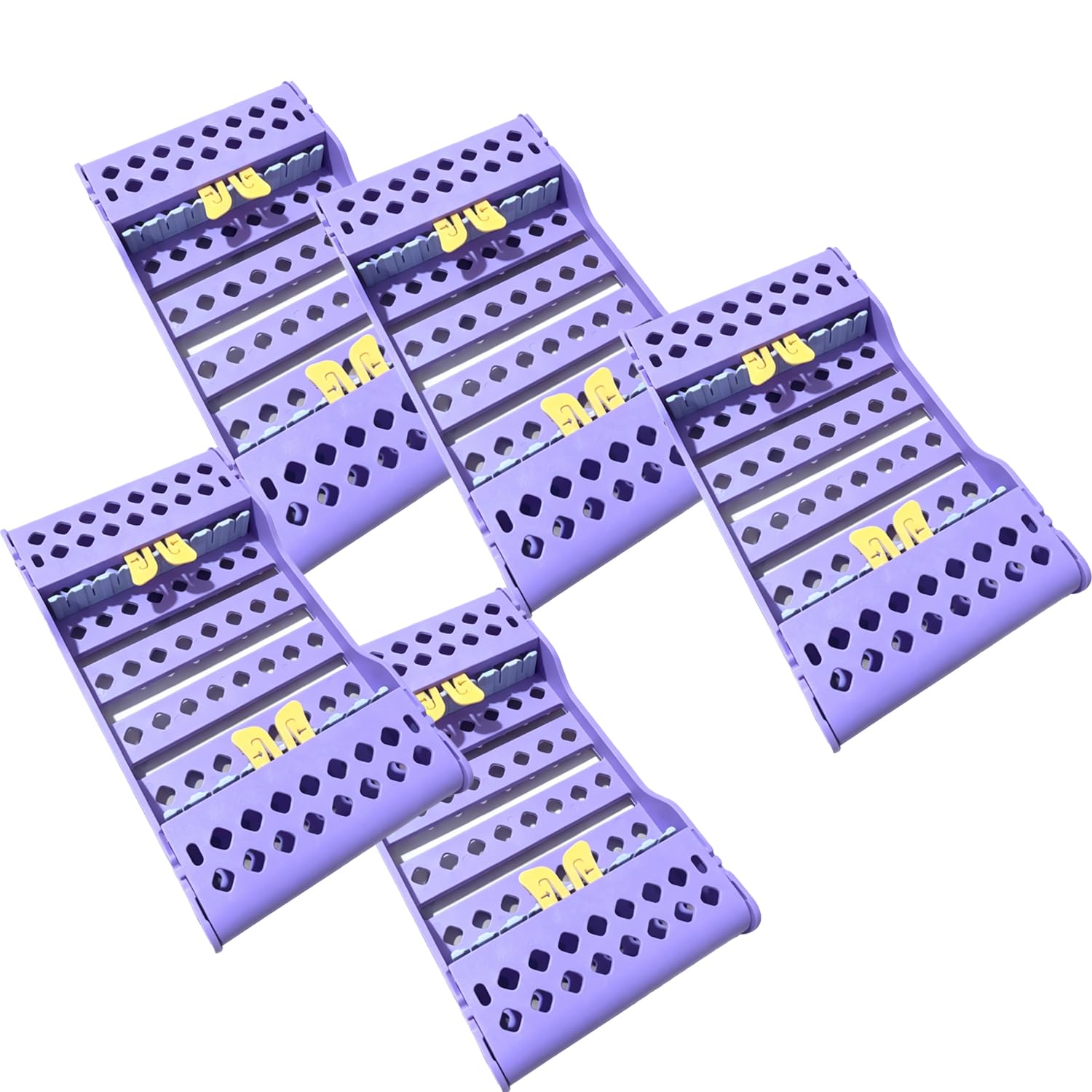 10 Pack Dental Instruments Sterilization Box Cassette for 8 Instruments 7.95" X 4.49"X 1.06" Dental Instruments Organizer Plastic Sterilization Tray Racks Box