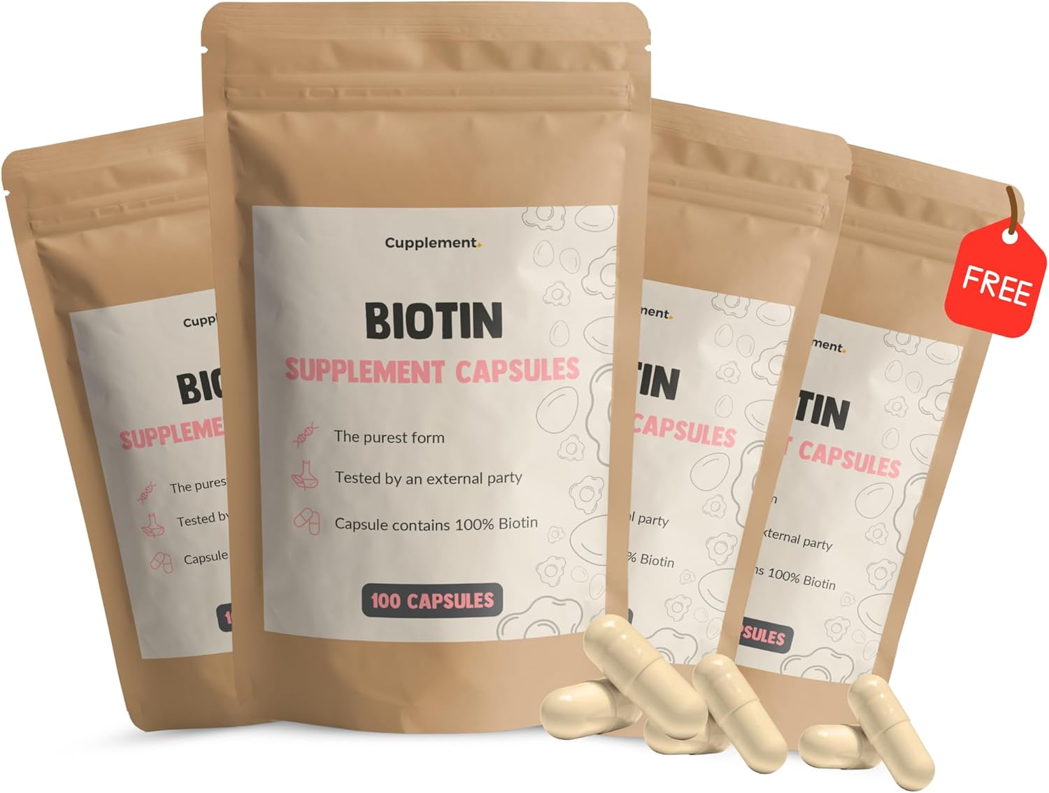 240 Biotine Capsules 3+1 zak gratis 10000mcg per Capsule – Haar – Superfood – Supplement – Haargroei – Poeder, 5mg, 10000, Tabletten – Biotene – Biotin – Bioteen – Honden & Paard