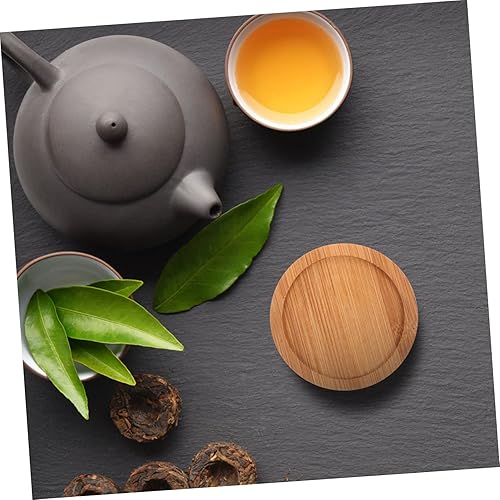 Miniatura 6 de PRETYZOOM Posavasos de bambú para tazas de agua, posavasos para taza de café, no posavasos ni tazas, posavasos para mesa, esteras para tazas,