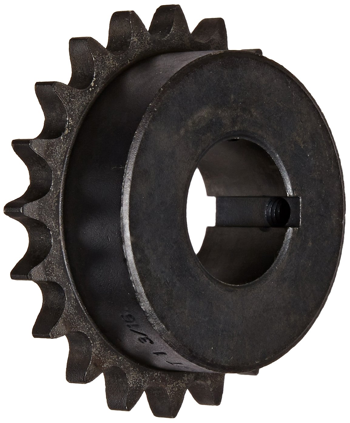 Martin Roller Chain Sprocket, Hardened Teeth, Bored-to-Size, Type B Hub, Single Strand, 40 Chain Size, 0.5" Pitch, 20 Teeth, 1.188" Bore Dia., 3.457" OD, 2.625" Hub Dia., 0.284" Width