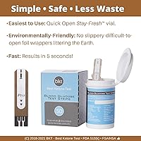 Vista 4 de BKT TD-4279 Tiras de prueba de glucosa en sangre de 50 unidades, no para Keto-Mojo GK+, solo para medidor BKT y Bluetooth Keto-Mojo original TD-4279