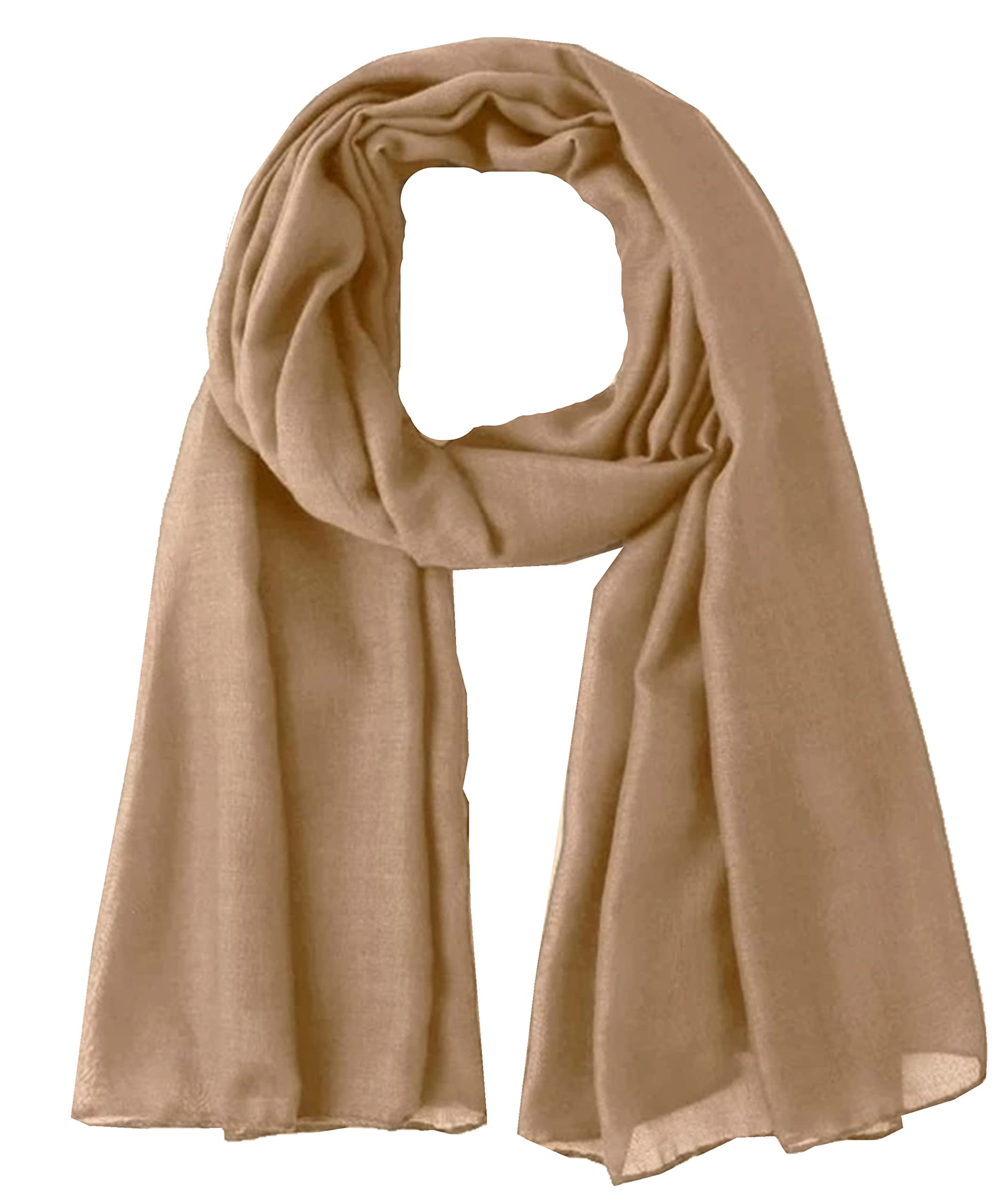 A Liittle Tree Women's Single Colour Beige "A Liittle Tree" -Lady Fashion Hijab Stylish Soft Scarf Shawl Neck Wrap Headscarf Stole (Beige)
