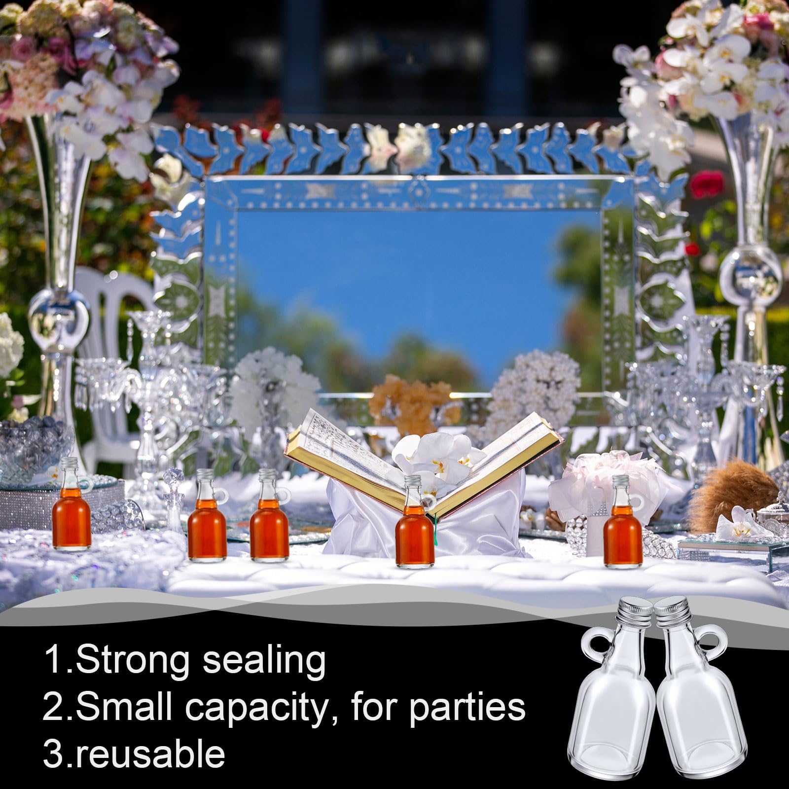 Snapklik.com : Suclain 48 Pcs 1.7oz Mini Glass Syrup Bottles Small ...