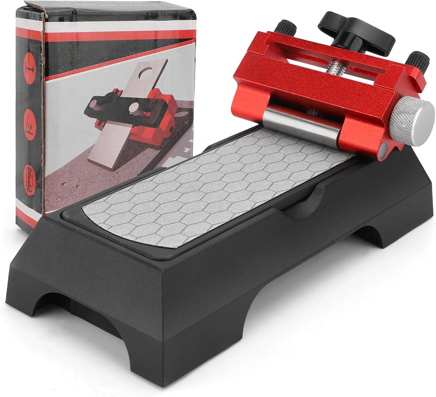 Honing Guide with Whetstone, Sharpening Stone with Honing Guide Tool Set, Coarse 400 / Extra Fine 1000 Grit, for Knife, Short Chisels and Planes