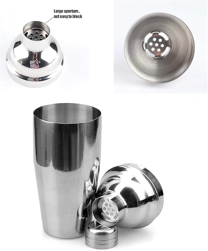 Set de 18 piezas de coctelera de acero inoxidable con soporte miniatura 5