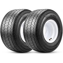 RUNIX 18x8.50-8 Lawn Mower Tire and Wheel Assembly 2 Pack, 4PR Tubeless Turf Tire, 4 Lug Steel Rim Replacement Wheel for Riding Lawn Mower, Garden Tractor, Lawn Tractor