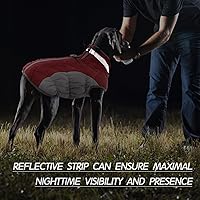 Vista 5 de FUAMEY Chaleco acolchado para perro abrigo reflectante de invierno para perro chaqueta de invierno cálida resistente al viento ropa cómoda