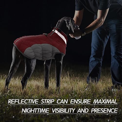 Miniatura 5 de FUAMEY Chaleco acolchado para perro abrigo reflectante de invierno para perro chaqueta de invierno cálida resistente al viento ropa cómoda para