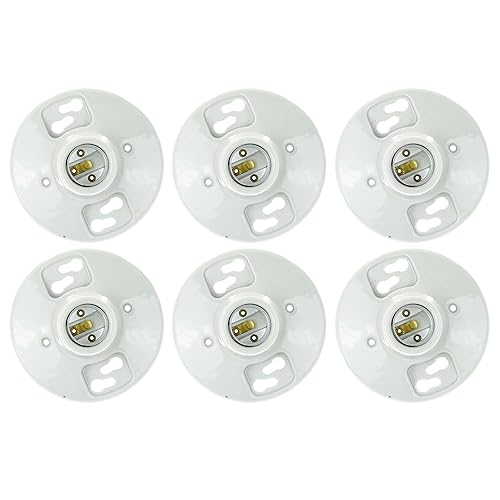 Sunlite 40880-SU Soporte de lámpara de porcelana, base mediana (E26), para instalación en cajas de conexiones de 3.25 y 4 pulgadas, 660 vatios