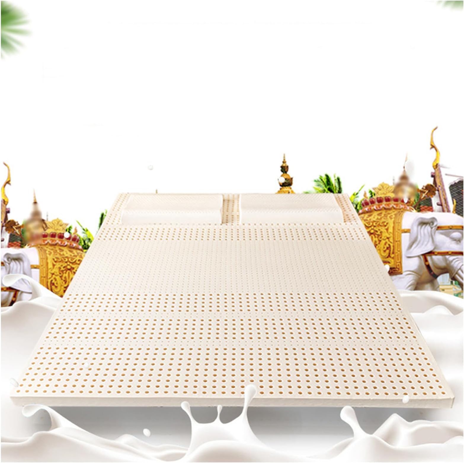 Natural Organic Latex Mattress Topper (Single/Double Size) - 2.5cm Latex Foam Mattress for Side Sleepers, Zoned Support, Durable and Breathable,2.5cm,220x210cm(87x83in)
