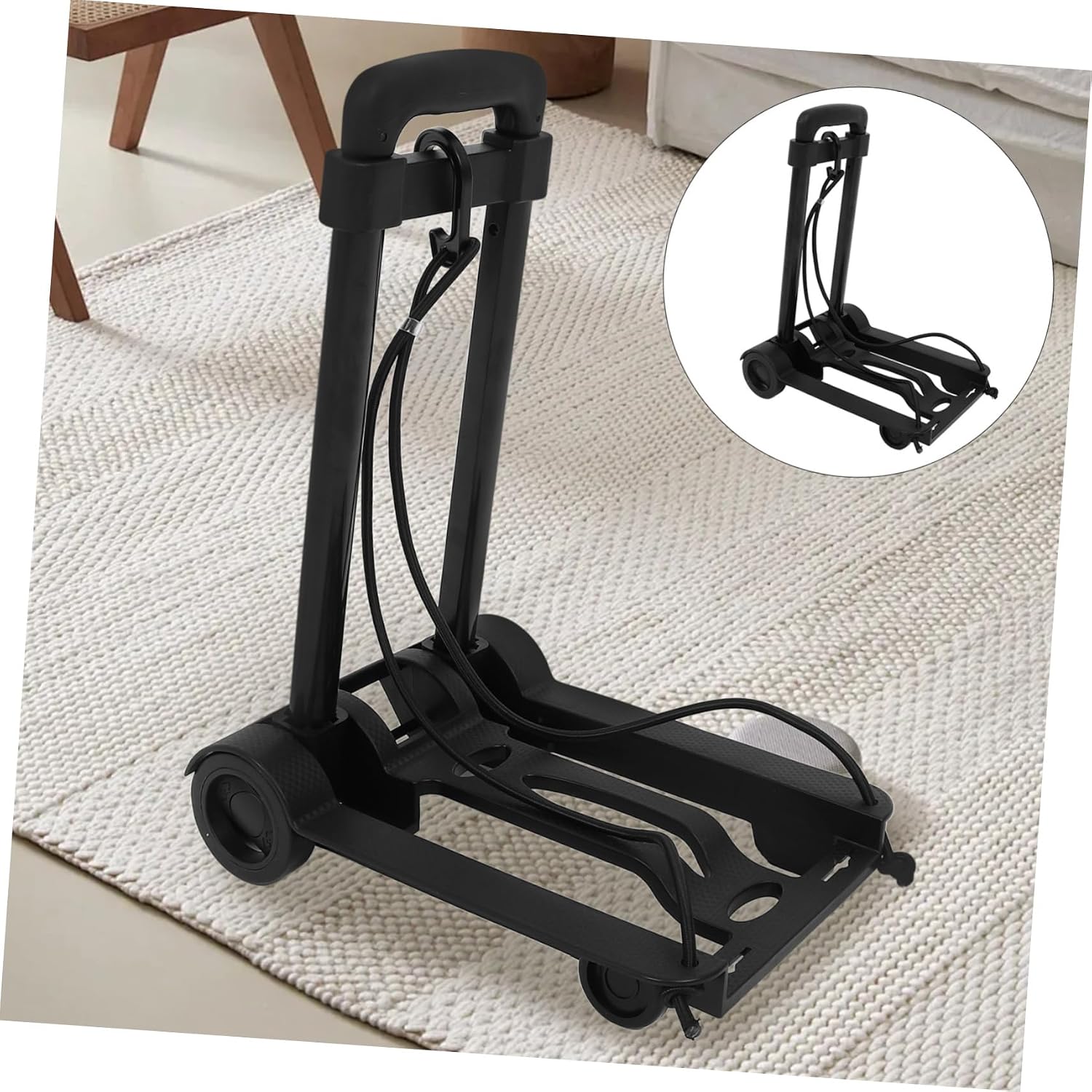 Foldable Utility Trolley Cart with Wheels Heavy-Duty Portable Dolly for Shopping Luggage and Travel Sturdy Construction Generous Load Capacity and Versatile Use