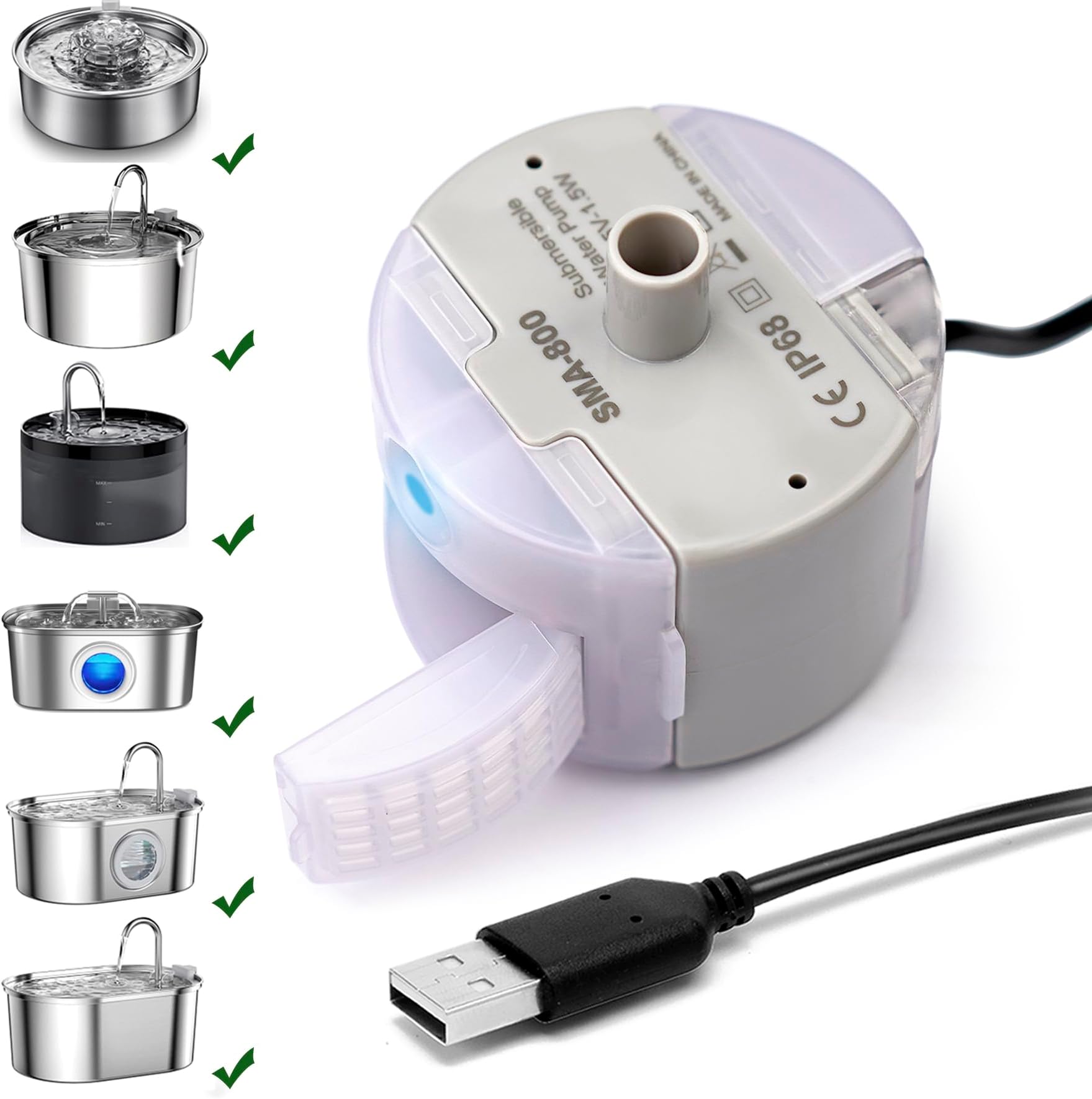 Wonder Creature Cat Fountain Pump for Cupcake Cat Fountain and 360 Stainless Steel