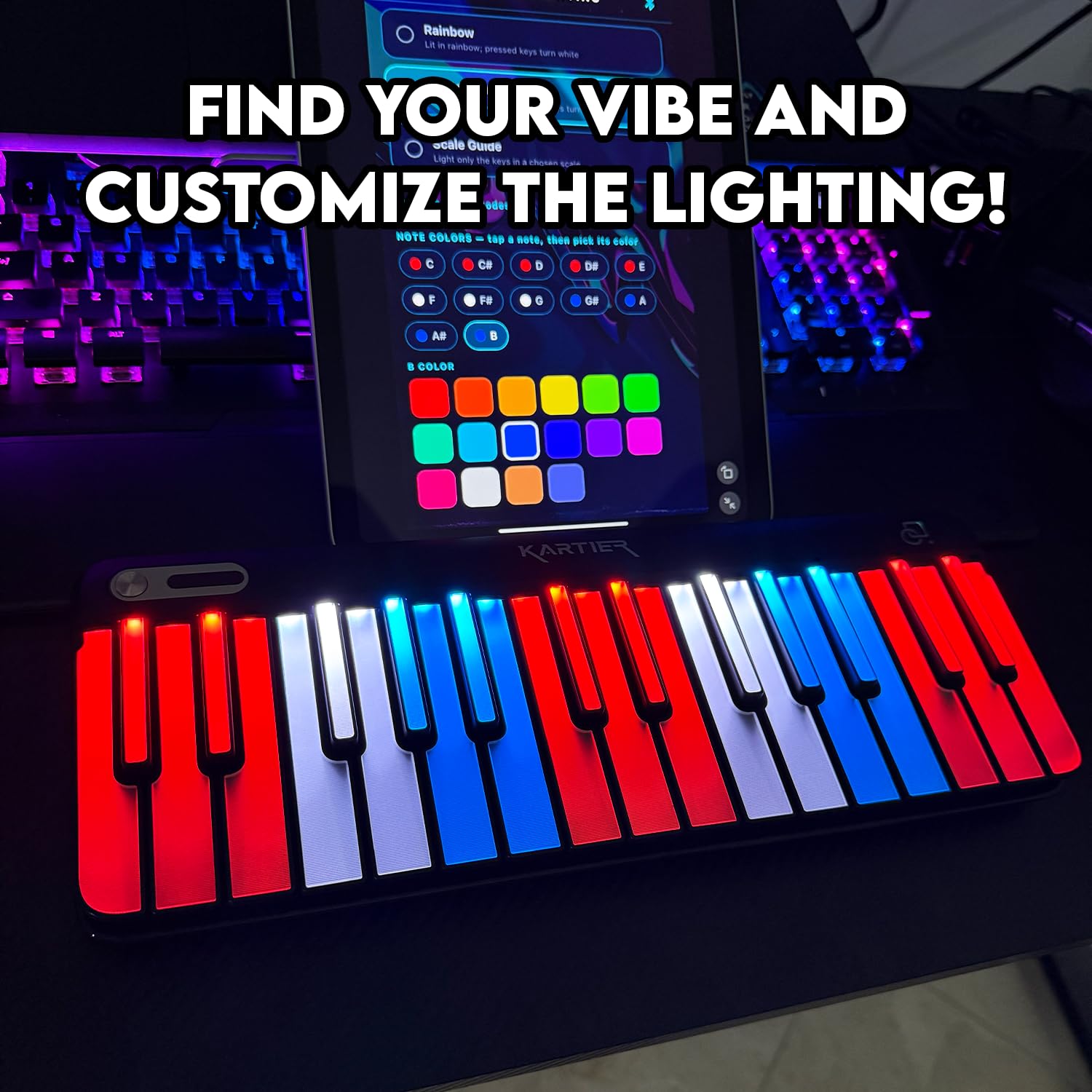 KARTIER レインボー電子キーボード Amazon.com: Kartier Piano MIDI Keyboard, Includes 1,000+ Famous
