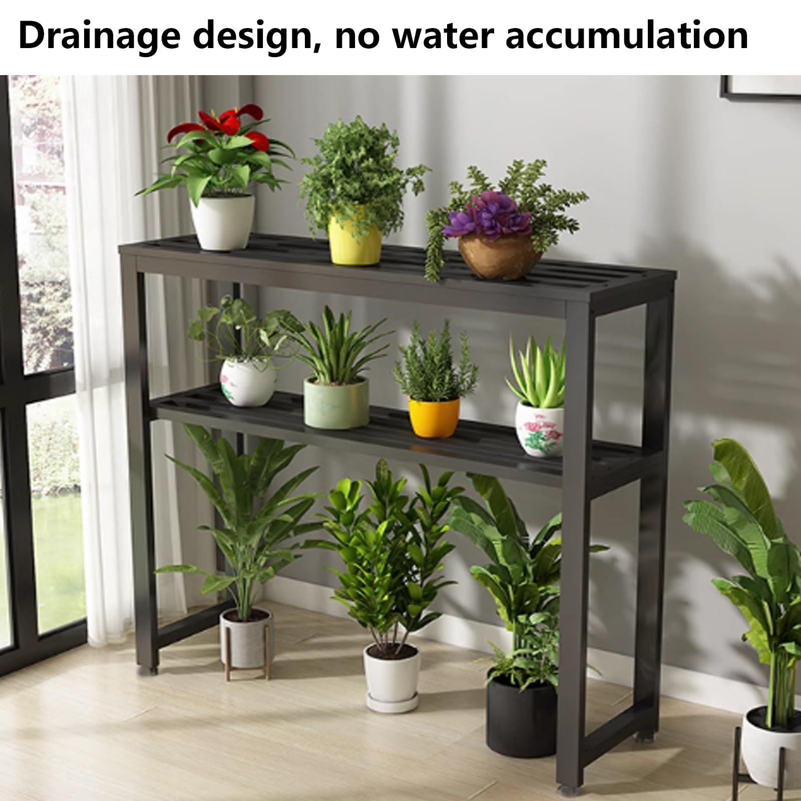 Amazon.co.jp: 2層植物スタンド錬鉄製フラワースタンドエアコン室外機