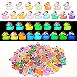 160 Pcs Mini Christmas Resin Ducks Luminous Tiny Ducks Little Glow in The Dark Plastic Ducks for Micro Landscape Garden Aquarium Dcor Dollhouse Accessories DIY Craft Slime Making Xmas Decoration