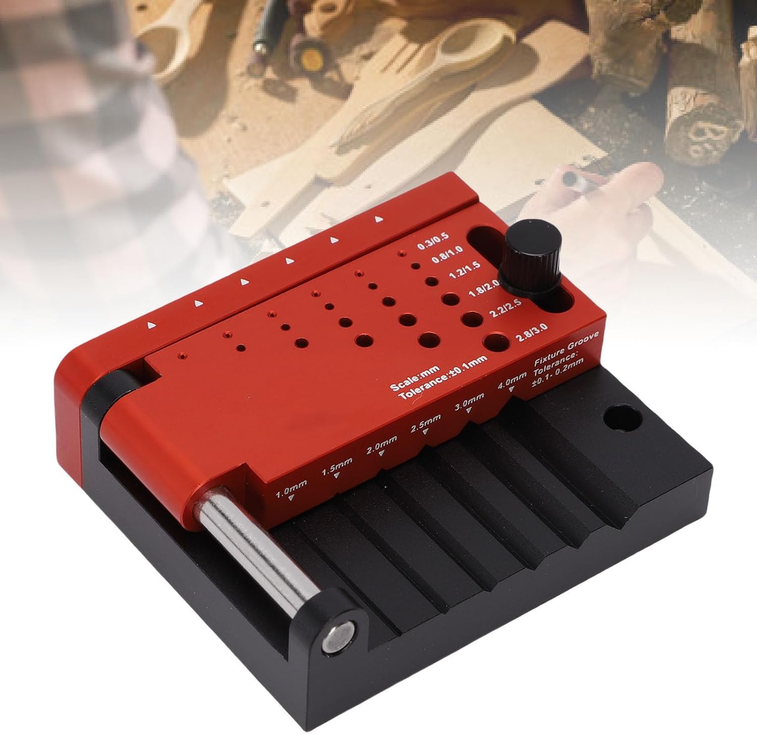 Precision Center Finder & Drill for Round Rods - Horizontal Borehole Positioner Locator Tool for Perfectly Aligned Holes in Wood Crafting, Model Building, Metalworking