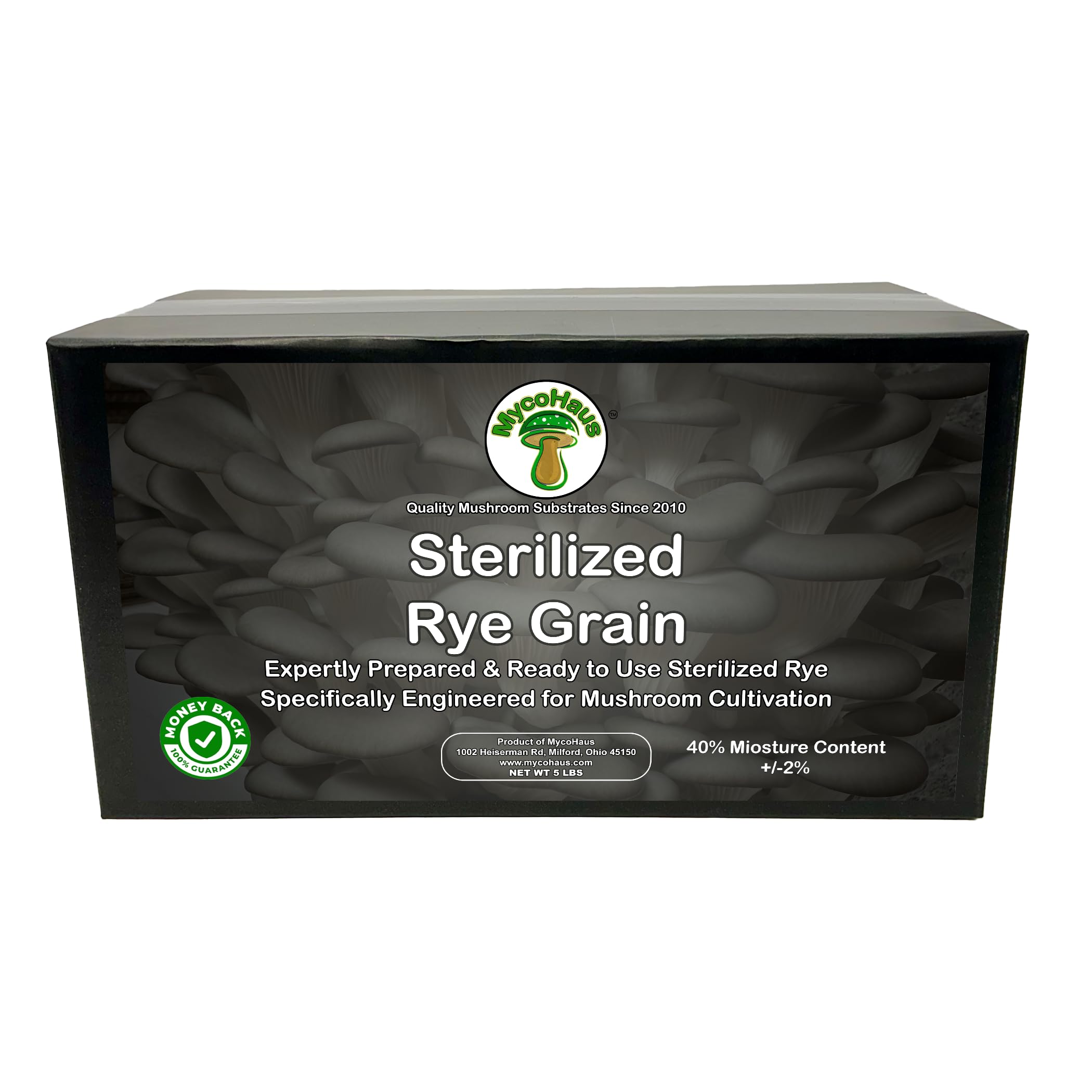 MycoHaus Mushroom Growing Kit with Injection Ports | Sterilized Rye Grain | Magic Indoor Grow Bags for Mushrooms | Home Cultivation Supplies | Without Spores | Four Pound | (1 Pack)