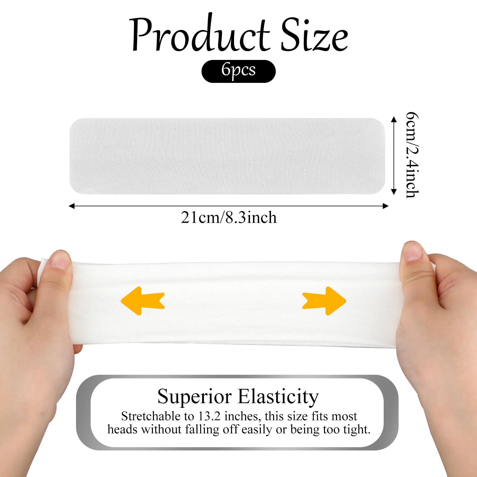 Fascia Per Capelli Sportiva In Cotone - Confezione Da 6 Pezzi Neri Unisex - Foto 9