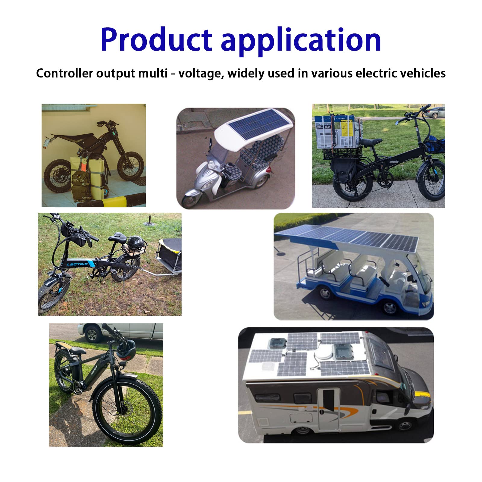Boost MPPT solarny regulator ładowania 12 A 24 V/36 V/48 V/60 V/72 V akumulatory ołowiowo-kwasowe LiFePO4 żelowe itp. w wózku golfowym, elektrycznym, motocyklu, ładowaniu energią słoneczną, rowerze i