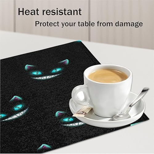 Miniatura 5 de Cats Fun Placemats Set of 4 Table Mats Washable Placemat Waterproof Place Mats for Party Home Dining Table Decor 18x12 in