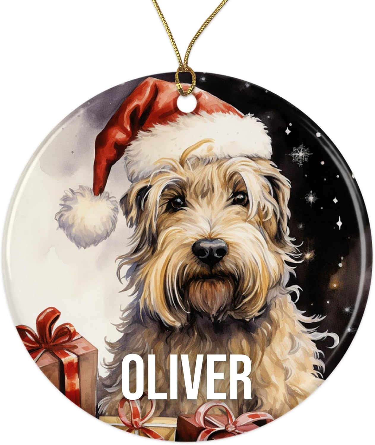 Wheaten terrier christmas ornament