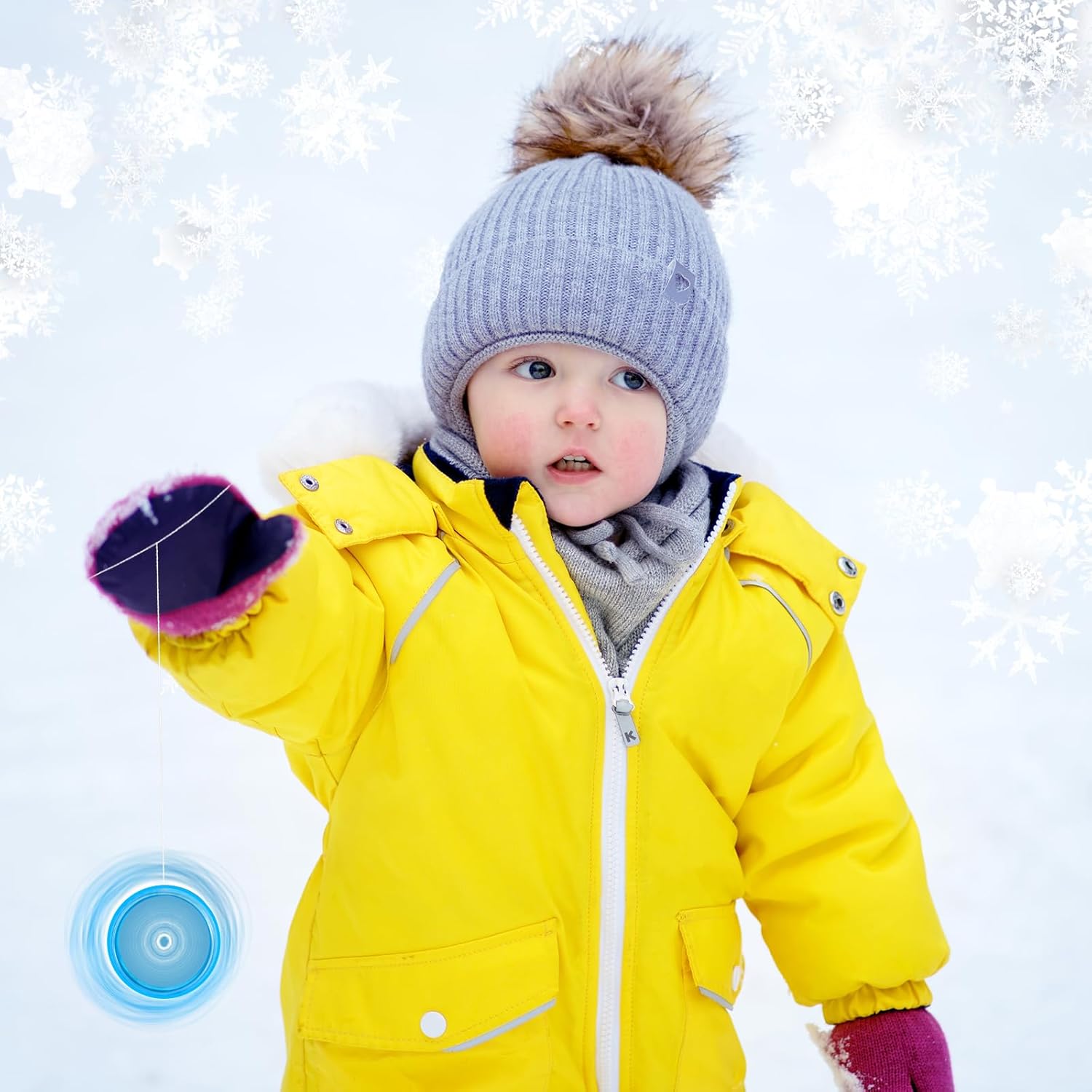 Wettarn 36 Pcs Winter Party Favors Snowflake Magic Birthday Party Supplies Winter Princess LED Lighted Yo Yo Bulk Theme Toy for Girls Goodie Bag Filler Snowflake Gifts in Bulk