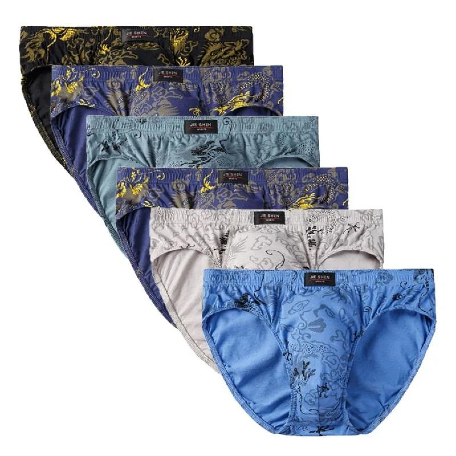 Avfora Mutande Uomo 6 Pezzi Taglie Forti Slip da Uomo Slip A Triangolo Cotone Traspirante 6XL 7XL 8XL,14,XXL