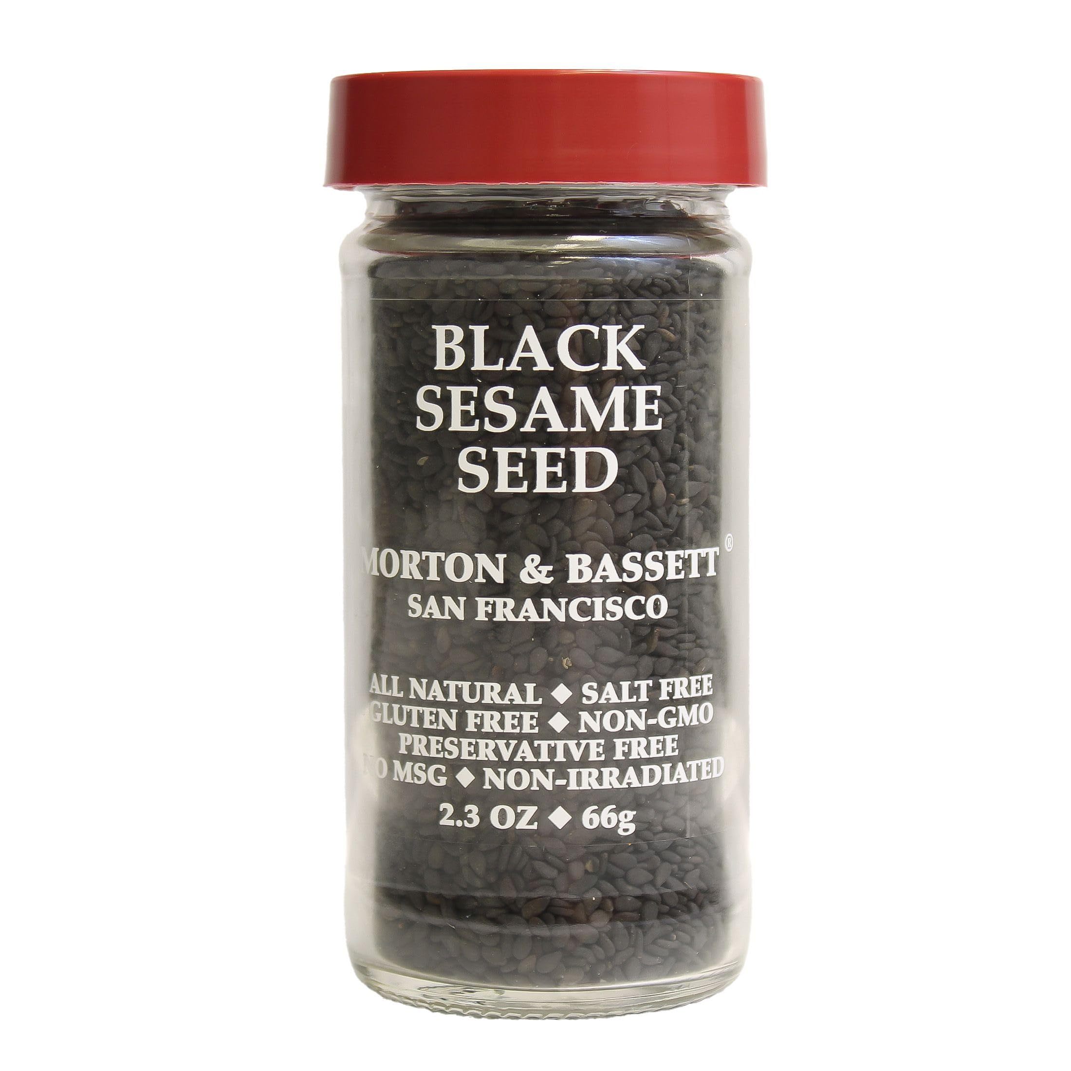 Morton & Bassett Black Sesame Seed Spice, 2.3oz – Salt-Free, Non-GMO, Nutty & Crunchy Flavor for Stir-Fries, & Sushi