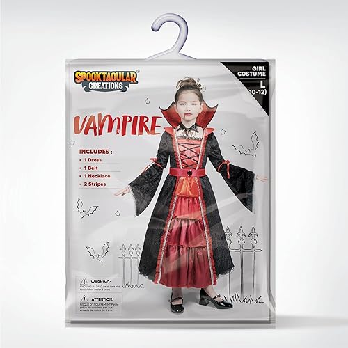 Miniatura 5 de Spooktacular Creations Disfraz de vampiro para niñas, disfraz de vampiro gótico para niñas, disfraz de Halloween
