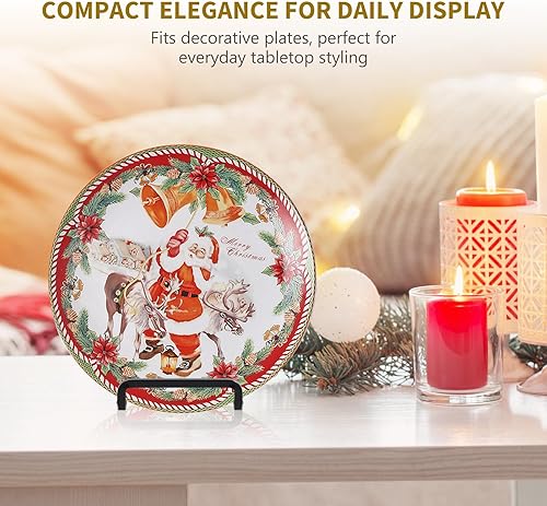 Miniatura 5 de Soporte de placa para caballete, soporte de placa de metal de 4.5 pulgadas para exhibición, soporte de fotos de mesa, caballetes de hierro negro