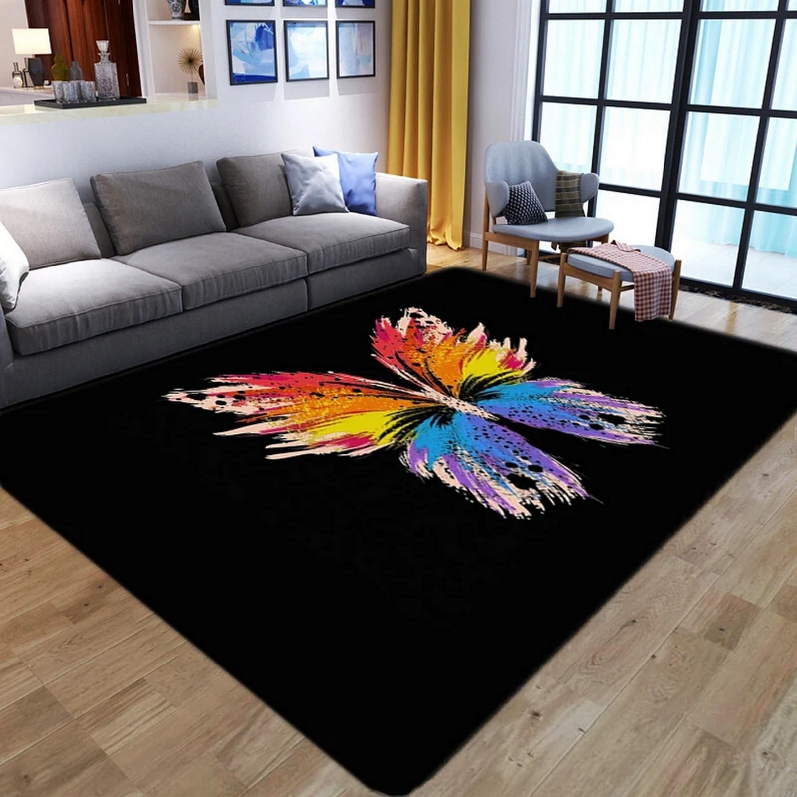 Tapis de canapé papillon floral pour décoration d'intérieur