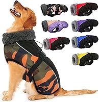 Vista 10 de IECOii - Abrigo extracálido para perro, chaqueta reflectante ajustable, invernal, suave, cuello alto, hebilla, forro de vellón, para clima frío
