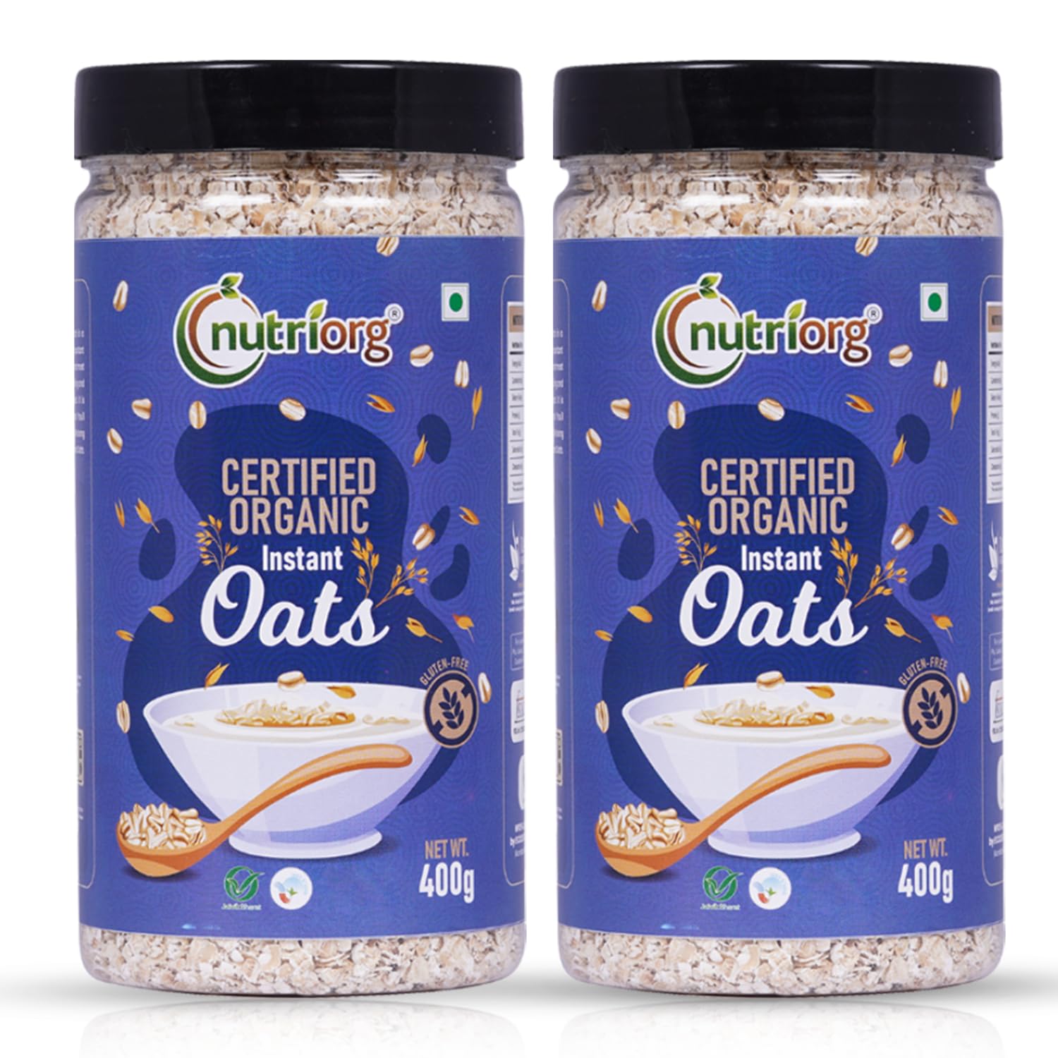 Nutriorg Organic Instant Oats 800g (Pack of 2 x 400 gm) | Gluten-Free Oats for Weight Loss | High Fiber & Protein-Rich Oat... - Review, Price and Buying Guide