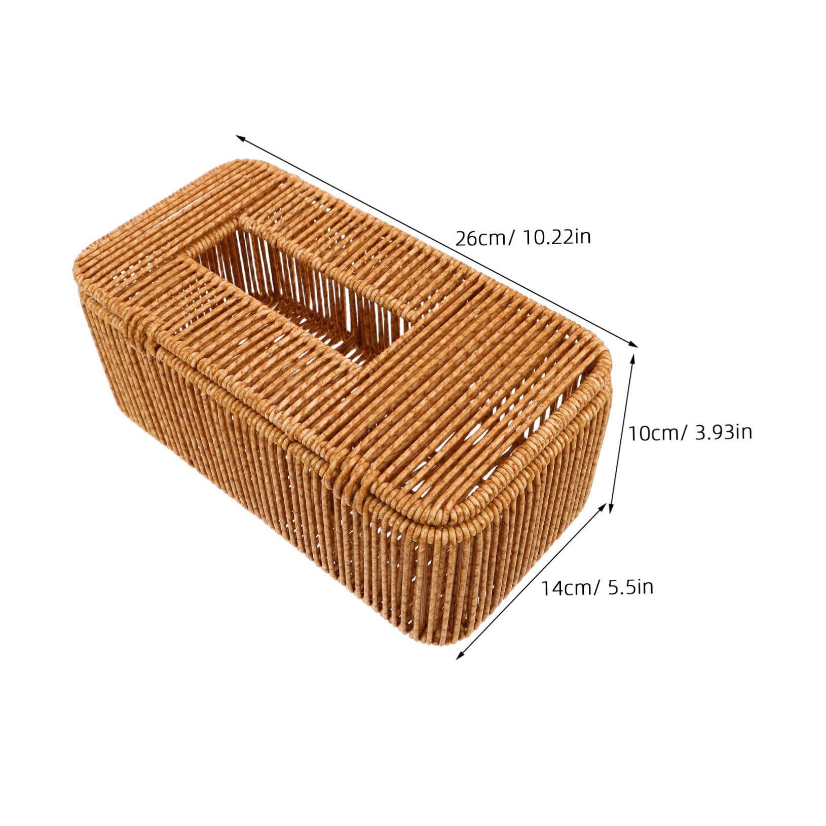 ABOOFAN 4 Piezas Caja de tejido de ratán japonés para cajas de tejido soporte para pañuelos decorativo organizador de pañuelos faciales portavasos plastico Chocolate