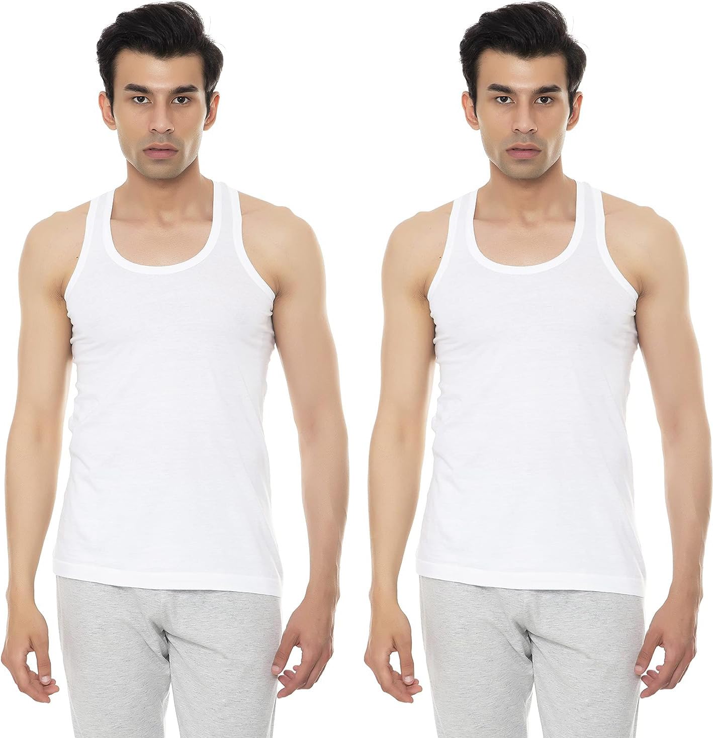 amul comfy Men's Cotton Scoop Neck Sleeveless Vest - Pack of 2 (#Comfy-RN)-picture-36