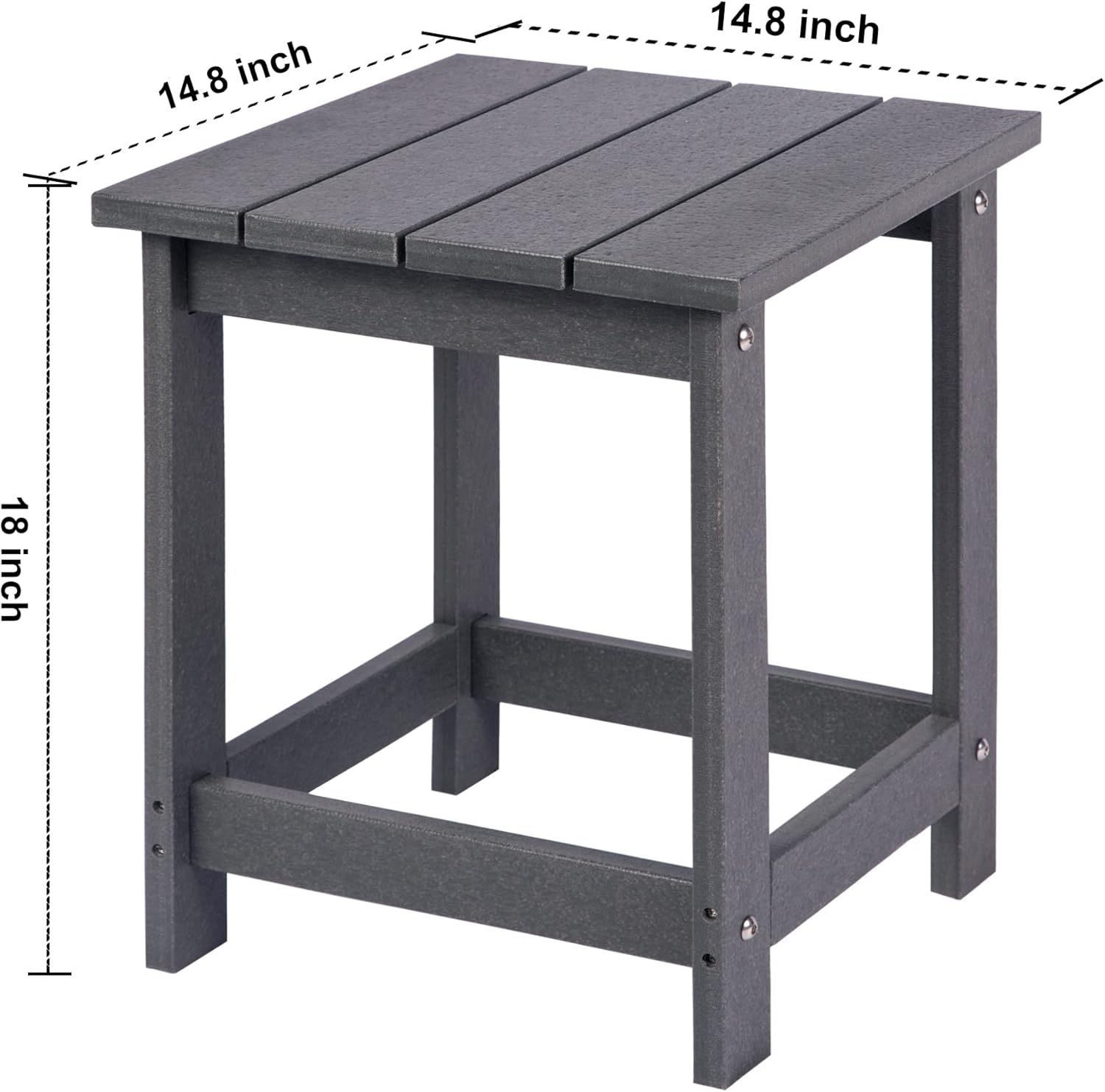LZRS Adirondack Square Outdoor Side Table, Poly Lumber End Tables for Patio, Backyard,Pool, Indoor Outdoor Companion, Easy Maintenance & Weather Resistant,Grey : Patio, Lawn & Garden