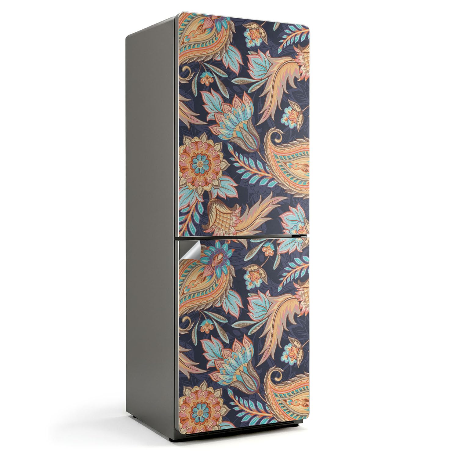 Pegatinas de nevera 70x190 cm con patrón de planta elegante y vinilo decorativo impermeable