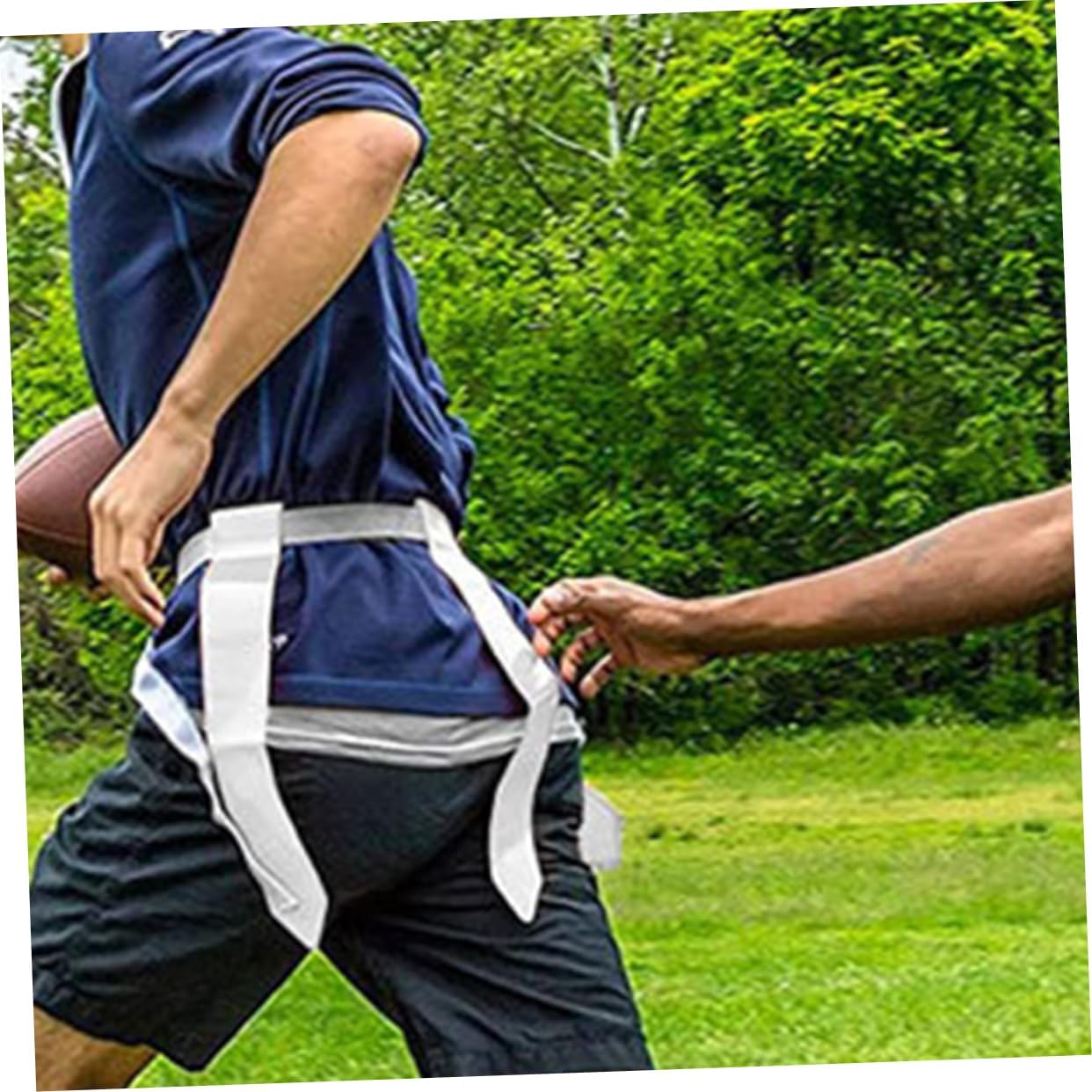 POPETPOP 1Set Football Waist Flag Set Adjustable Multi Use Football Belt for Youth Includes White Belts Flags Markers and Storage Bag for Games and Training Activities