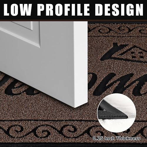 Miniatura 5 de Yimobra Tapete de Bienvenida, Tapetes Resistente y Robusto para Entrada de Casa InteriorExterior, Felpudo de Puerta Delantera para Patio Exterior,