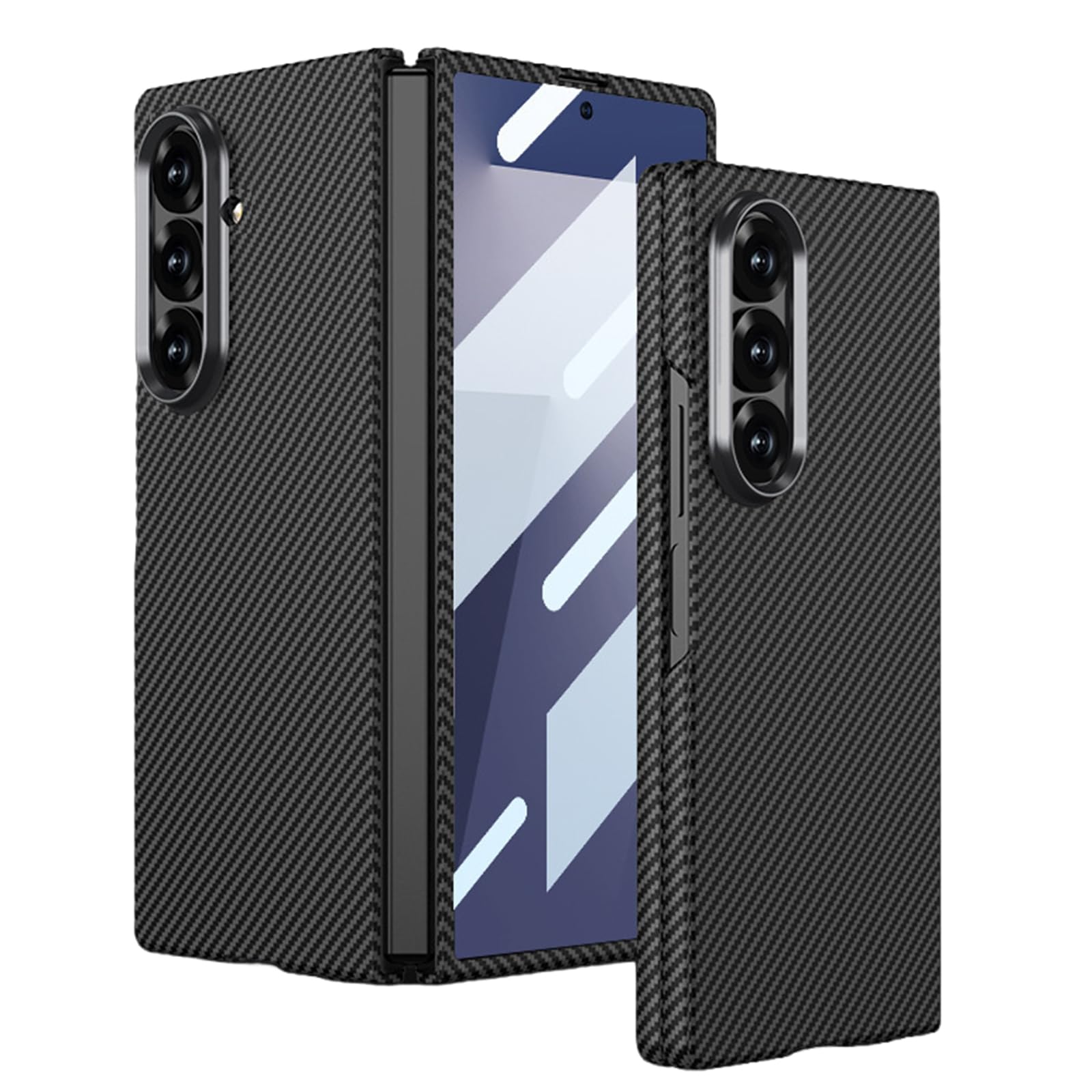 Smukły pokrowiec do Samsung Galaxy Z Fold 8 Ultra, wzór z włókna węglowego