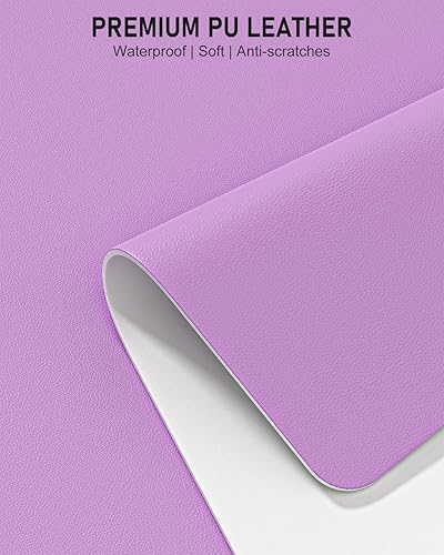 Miniatura 3 de Alfombrilla de escritorio, 60 x 35 cm, de piel sintética, antideslizante, alfombrilla grande para mouse para escritorio, impermeable, almohadilla de